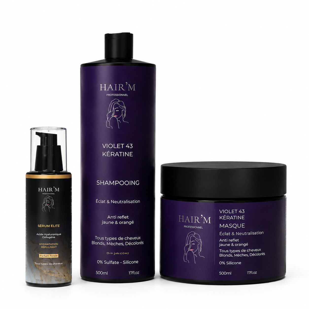 Gamme complète Violet 43 kératine